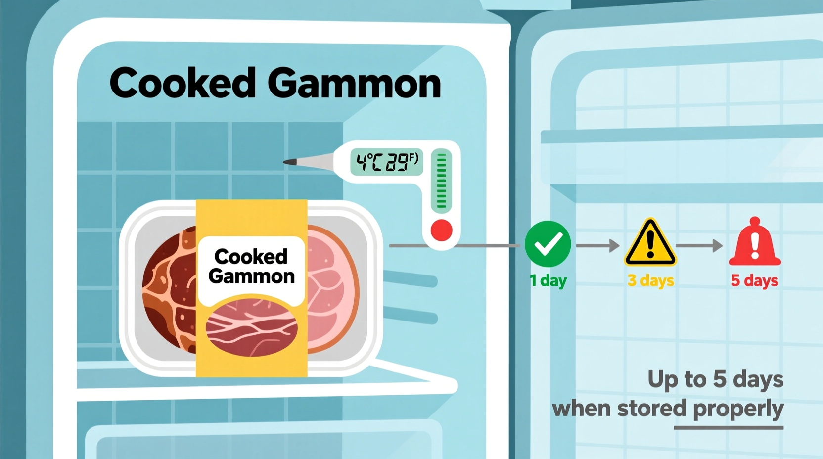 how long does cooked gammon last in the fridge
