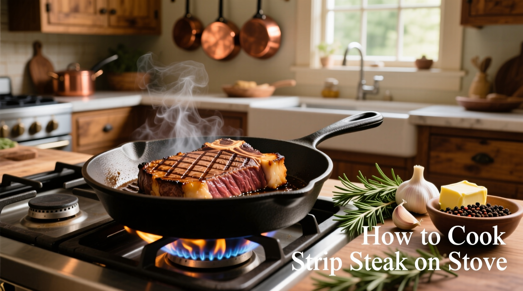 how to cook strip steak on stove