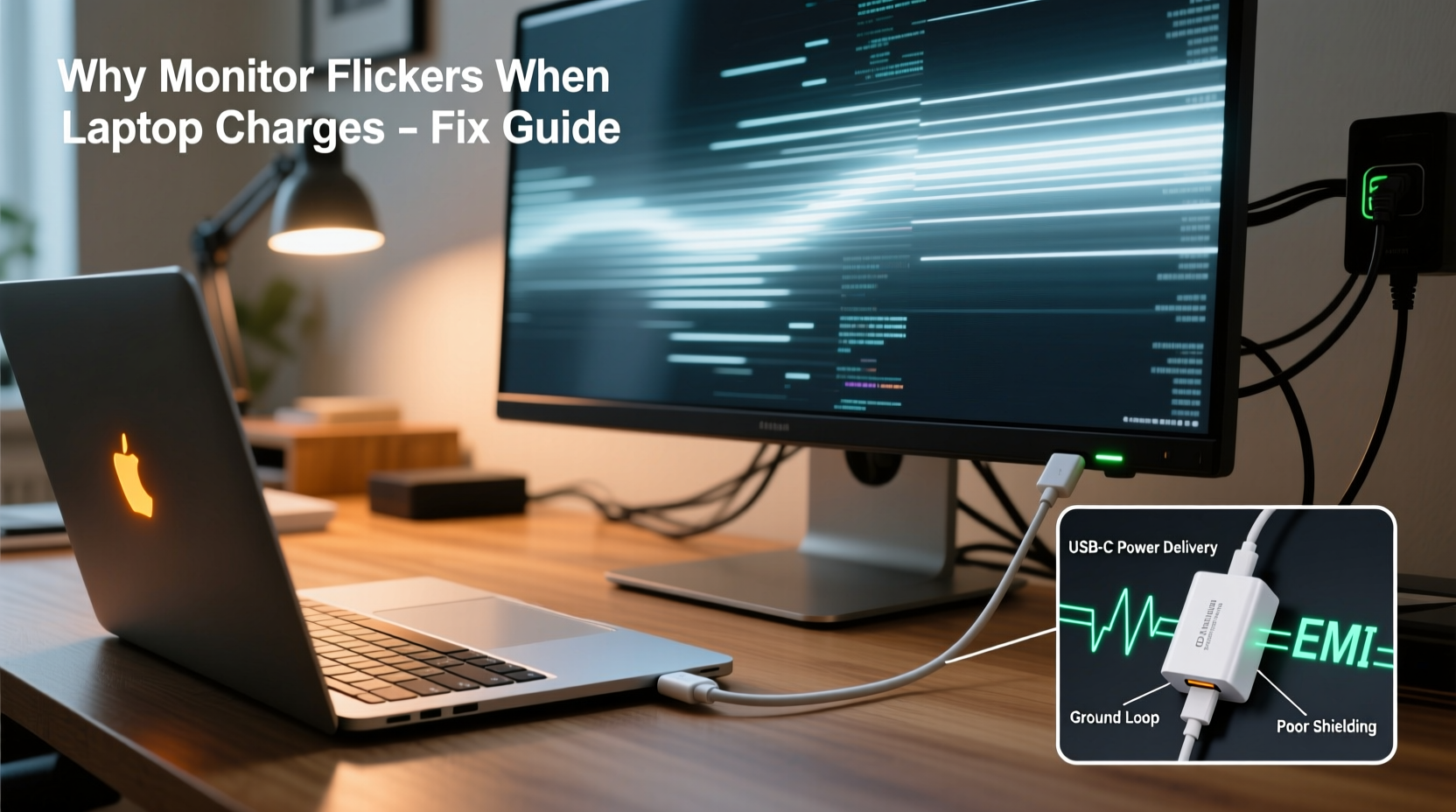 why does my monitor flicker when charging my laptop and how to fix it