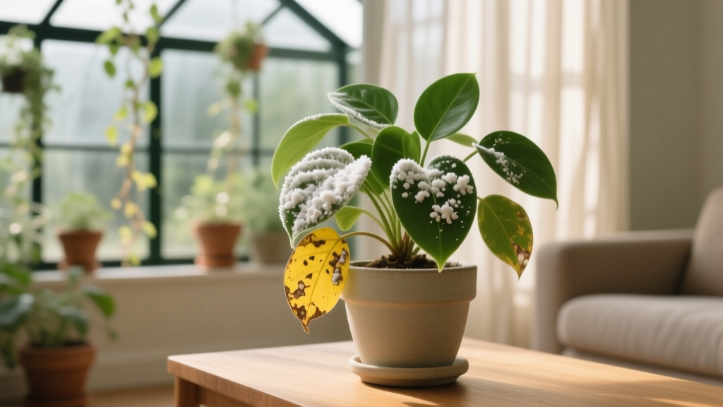 White Stuff on Indoor Plants with Yellow Leaves: Fix It