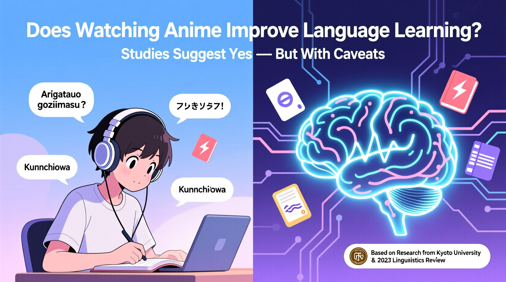 does watching anime improve language learning potential studies suggest