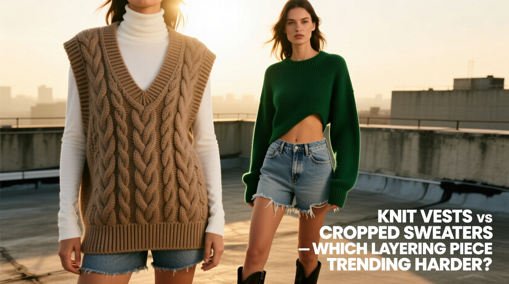knit vests vs cropped sweaters which layering piece is trending harder