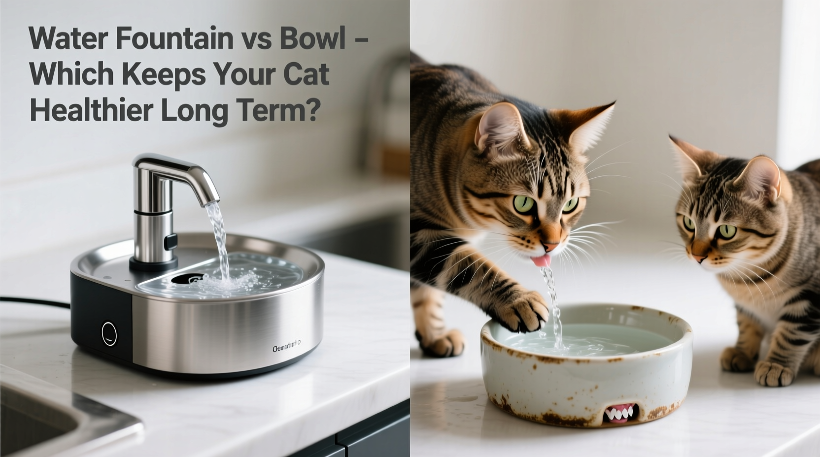 cat water fountain vs regular bowl which keeps your feline healthier long term