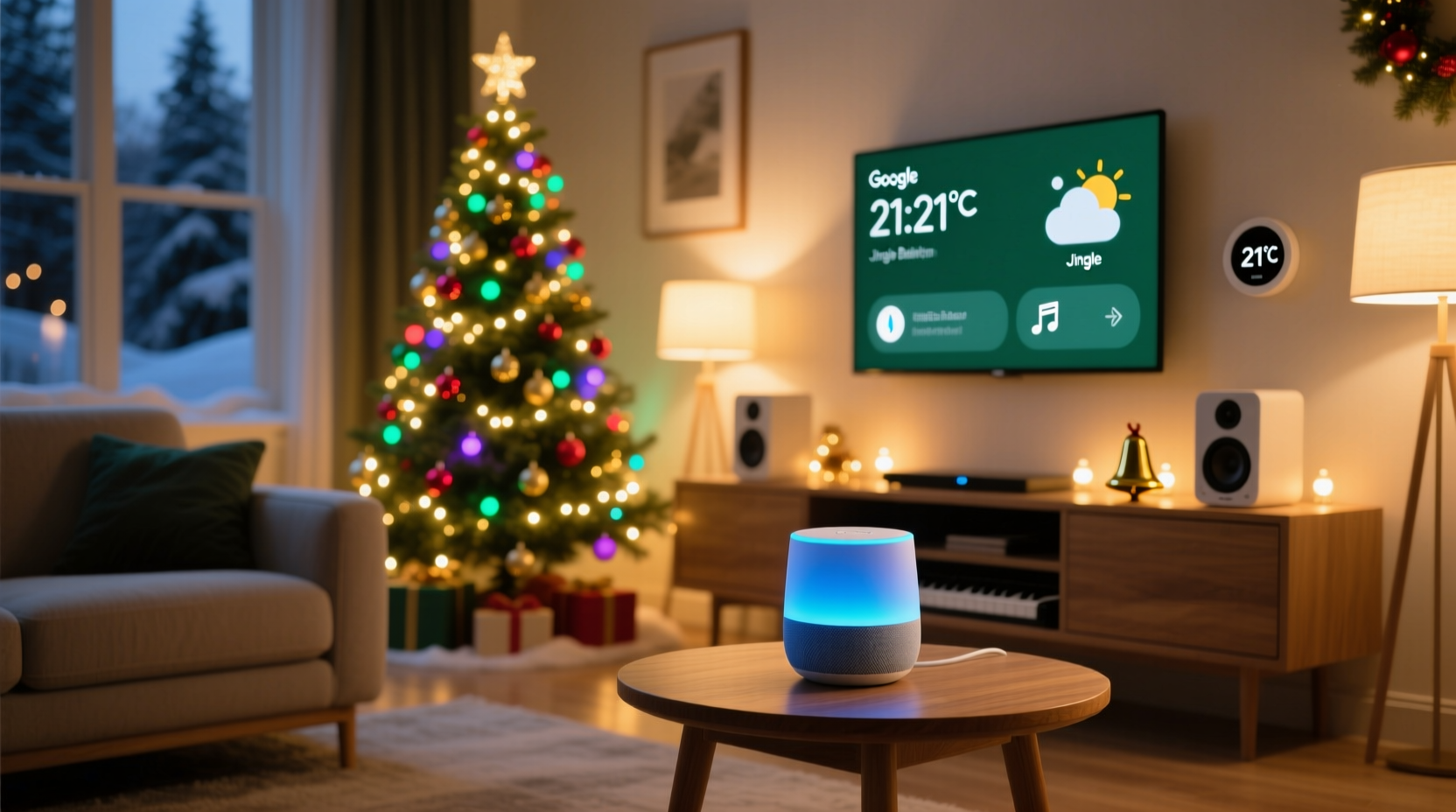 smart home christmas routines using google home to automate lights and music