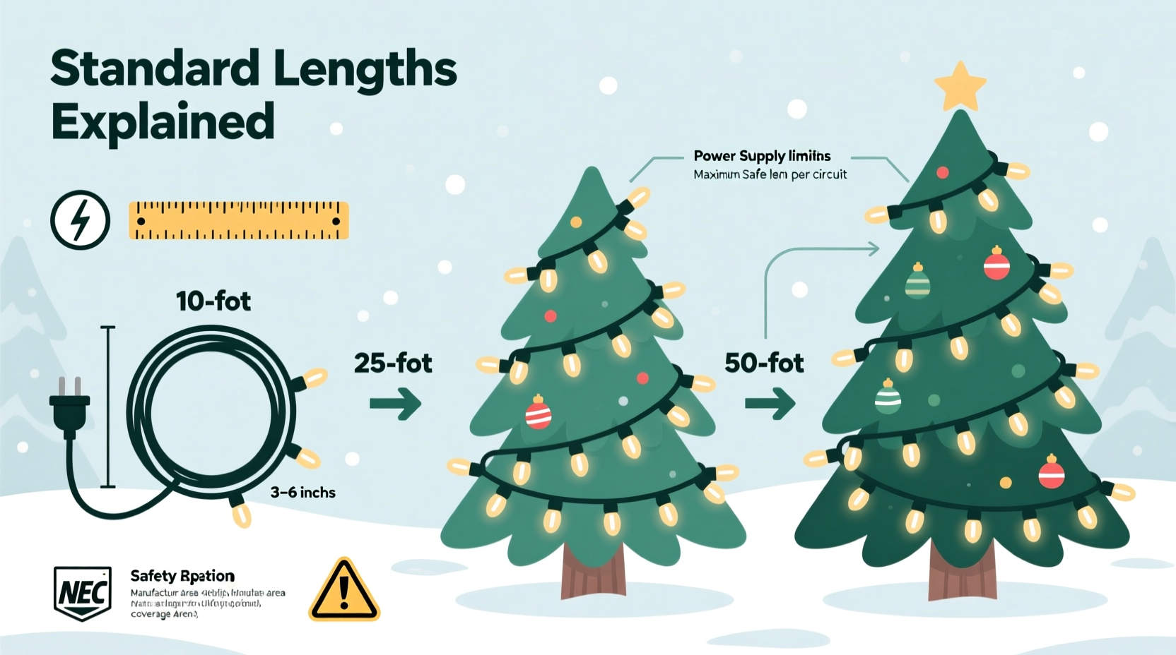 why are certain christmas light strands longer than others standard lengths explained