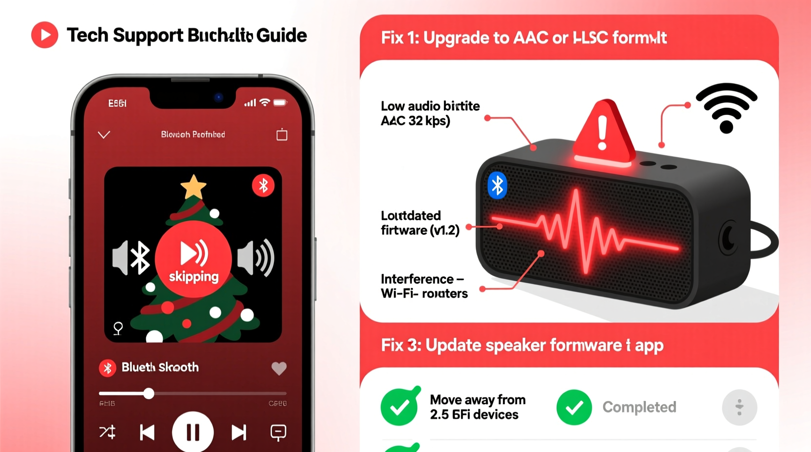 why does my christmas playlist skip on bluetooth speakers and how to fix it