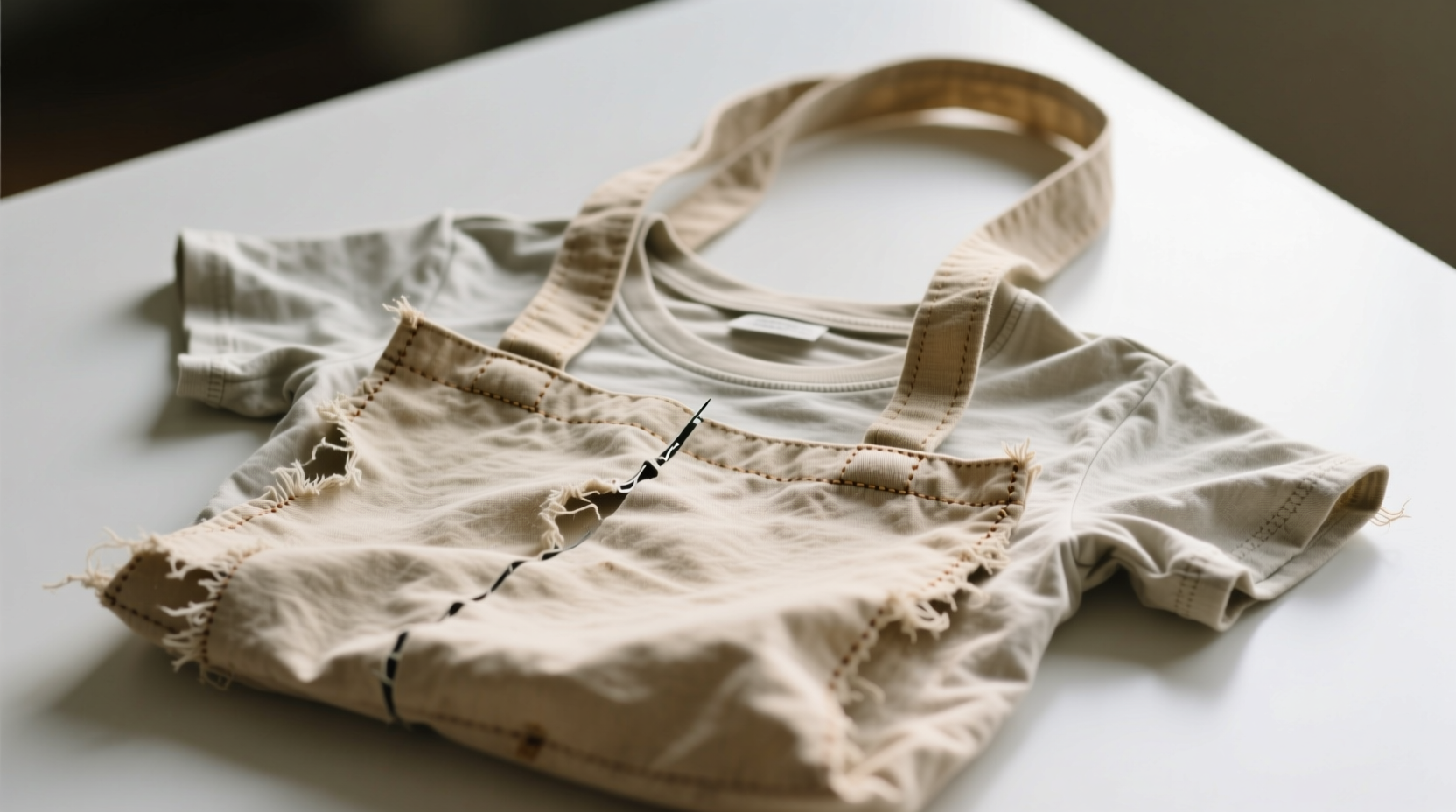 recycle an old t shirt into a reusable grocery bag