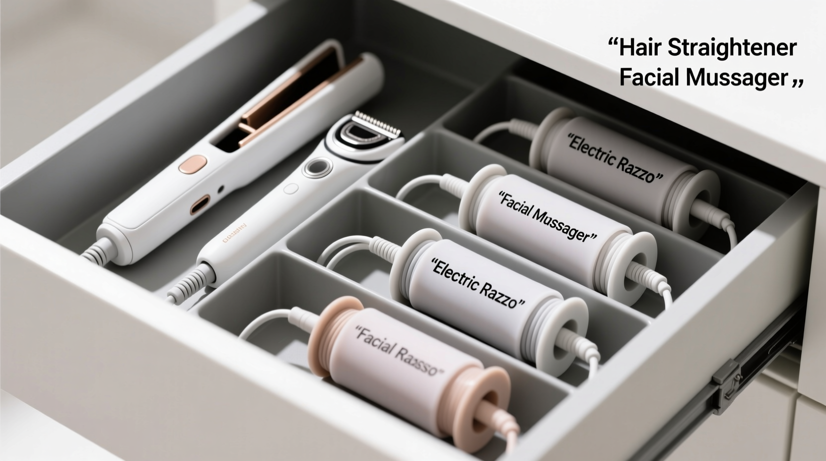 closet beauty drawer cord organization