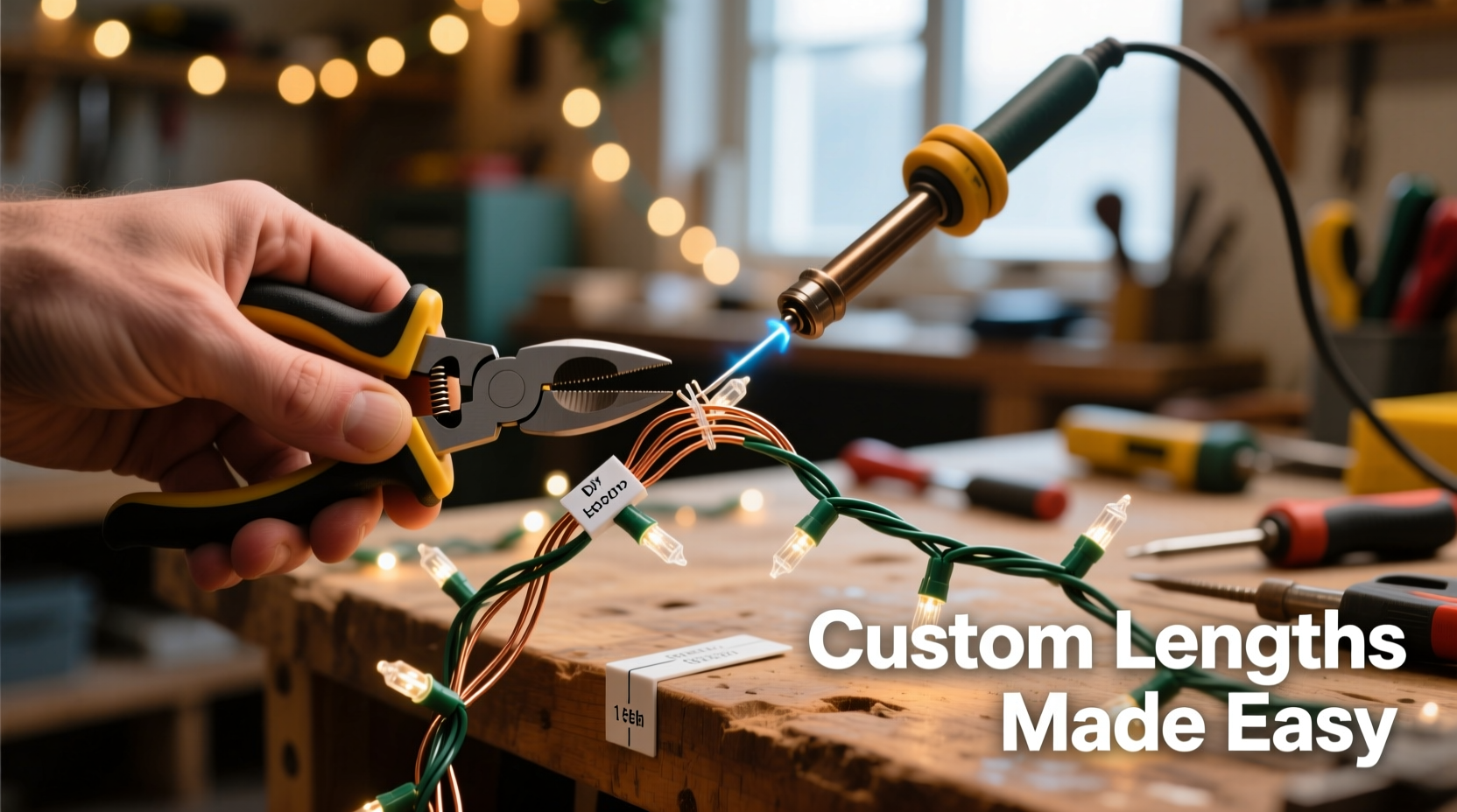 can you cut and rewire christmas light strings for custom lengths