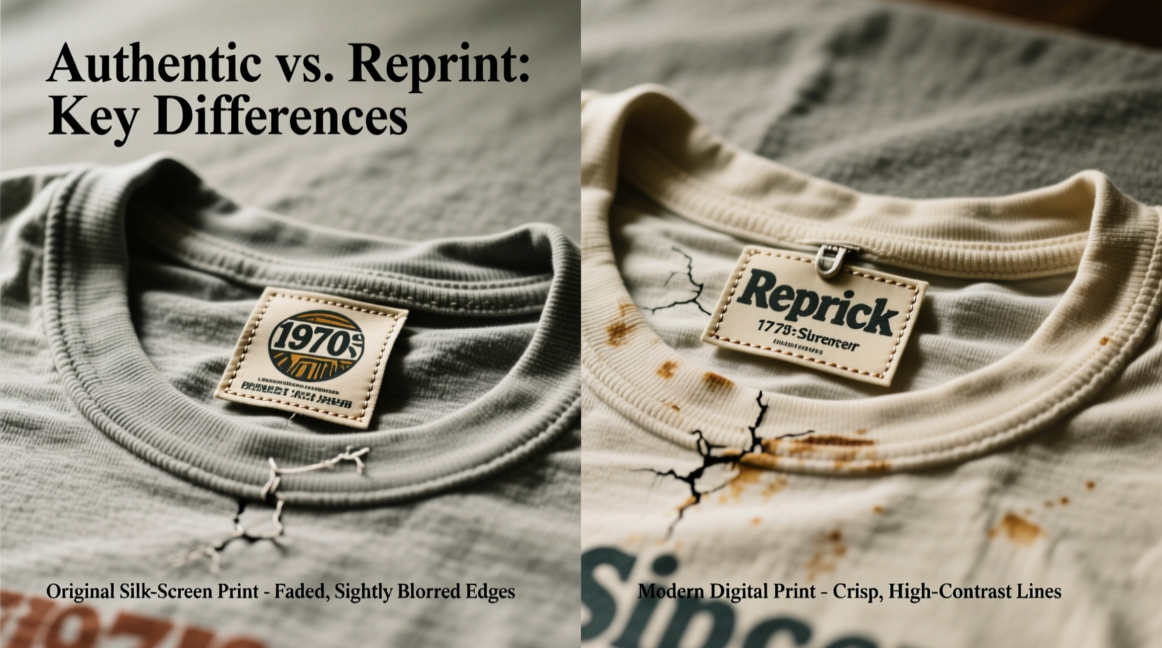 how to tell if your vintage band tee is authentic or a modern reprint