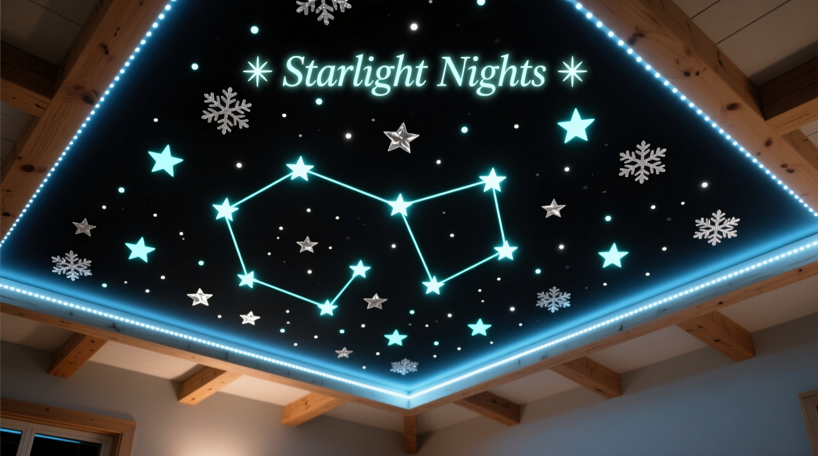 how to make glow in the dark stars part of your indoor christmas ceiling decor