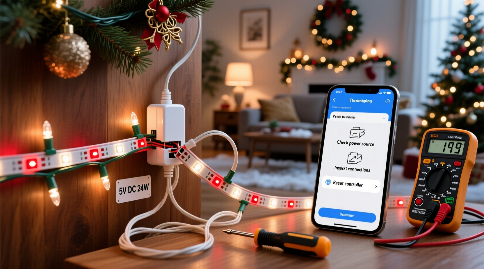 why is my led christmas light strip flashing after setup troubleshooting guide