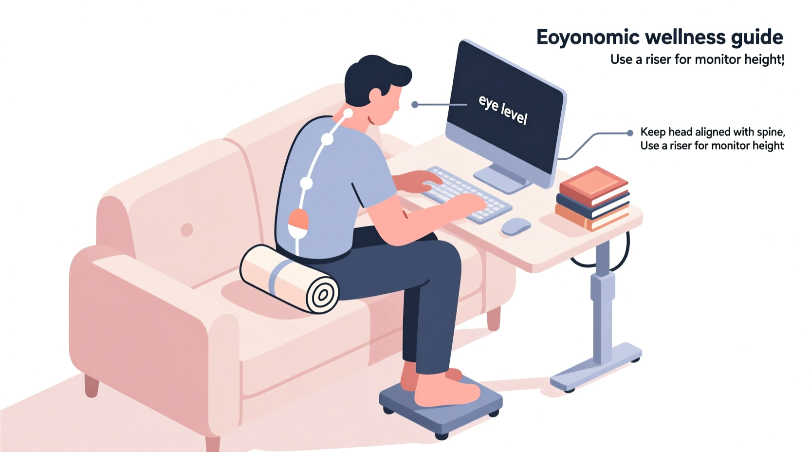 how to improve posture while working from a couch without back support