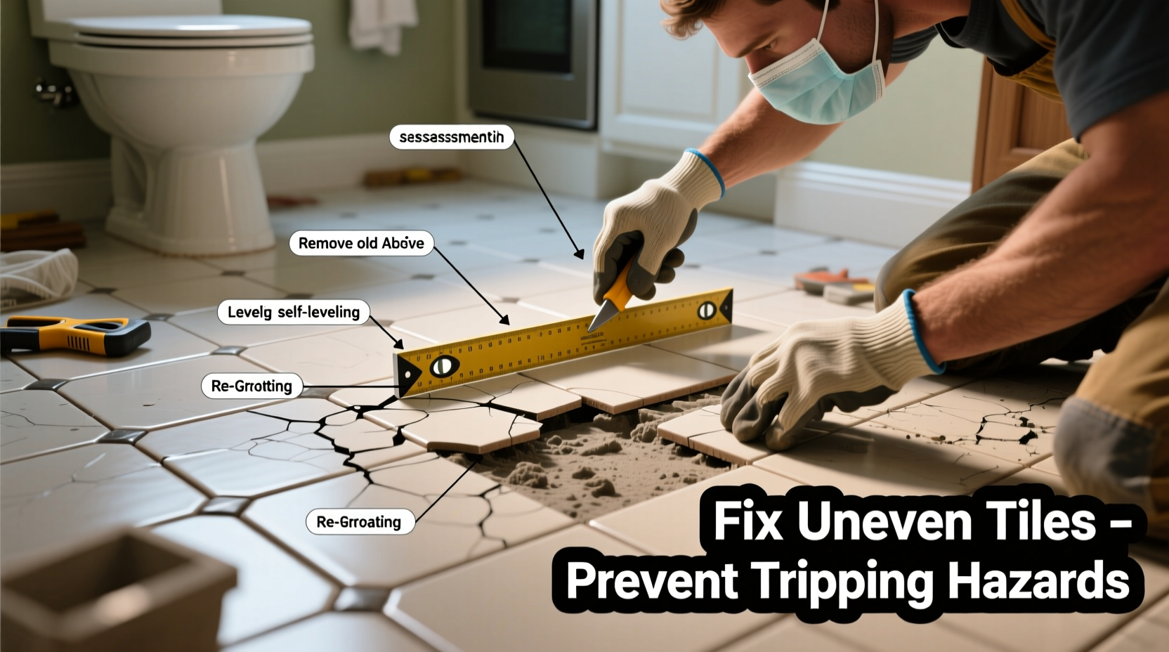how to fix uneven floor tiles before they become a tripping hazard