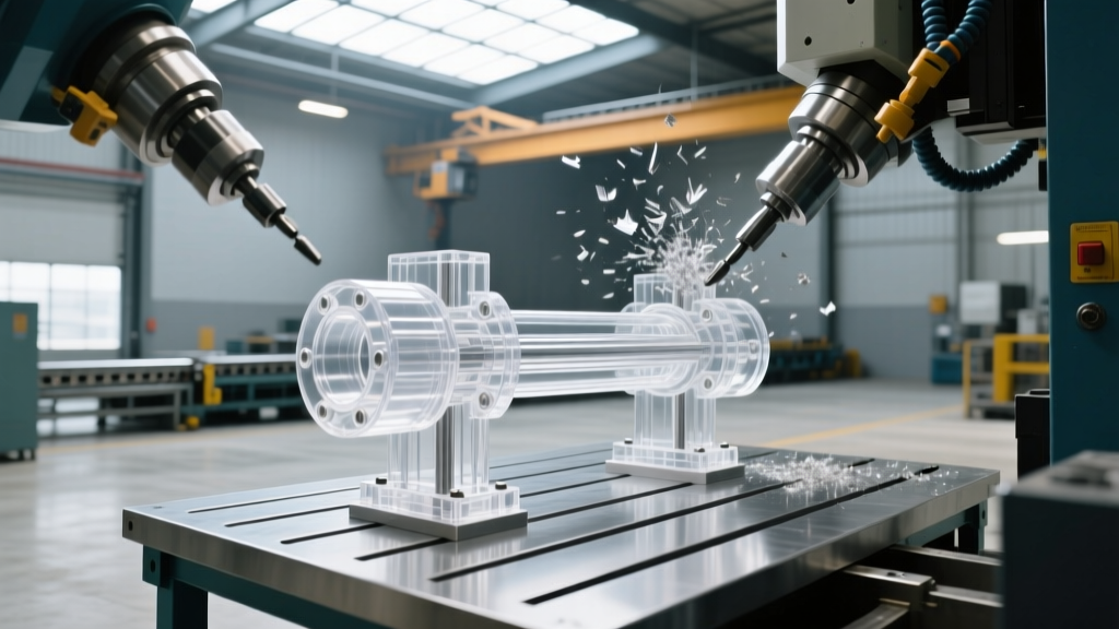 CNC Machining Transparent Railroad Manifolds in Texas