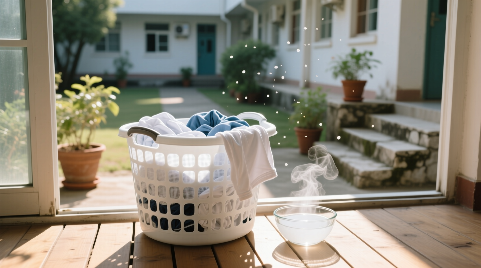 sanitize shared laundry baskets safely