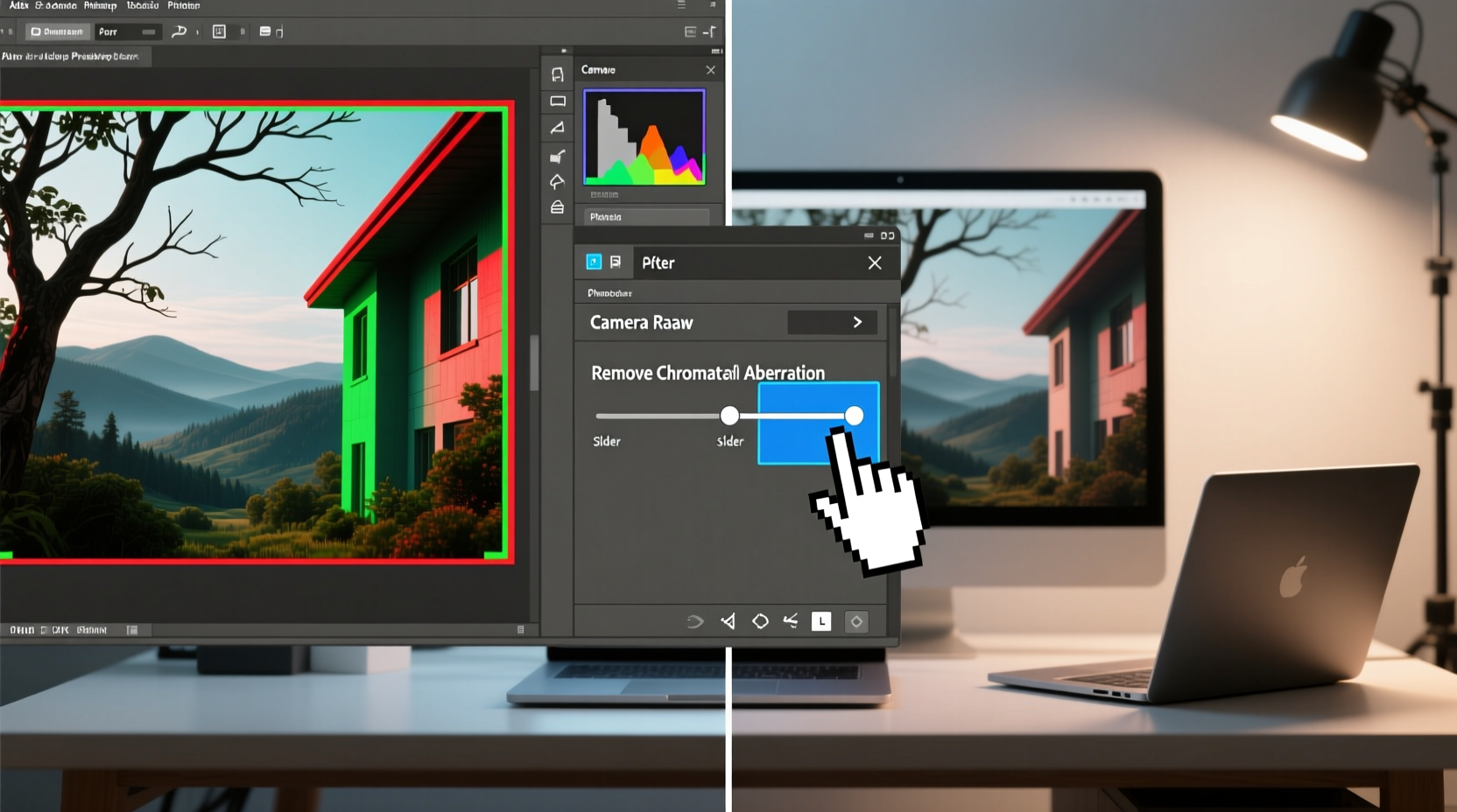 how to quickly fix chromatic aberration in photoshop