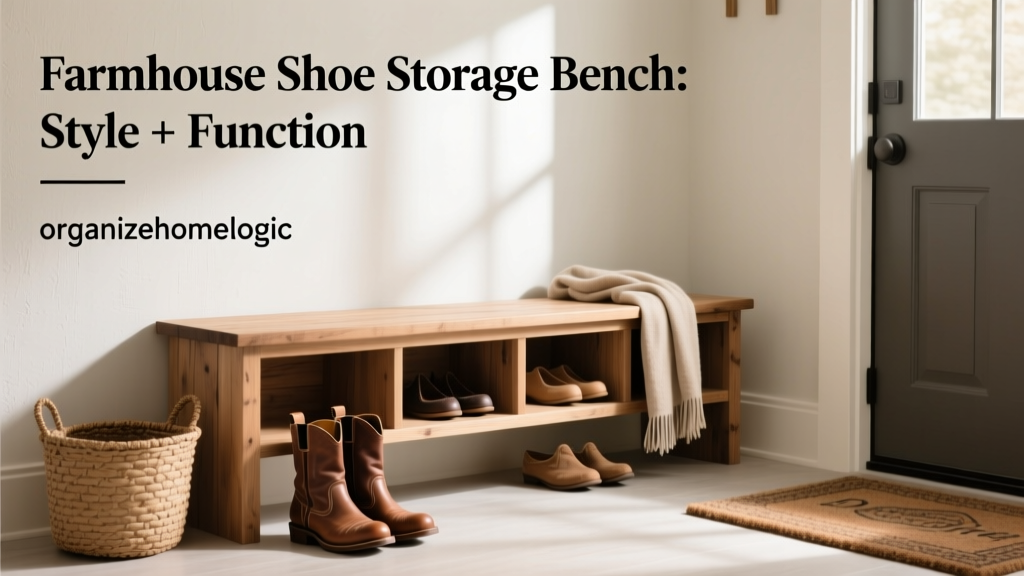 Farmhouse Shoe Storage Bench: Style + Function