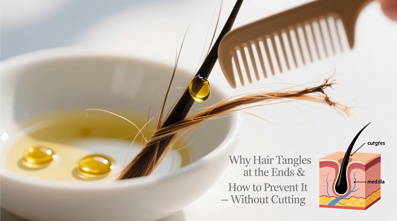 why does my hair tangle at the ends and how to prevent it without cutting