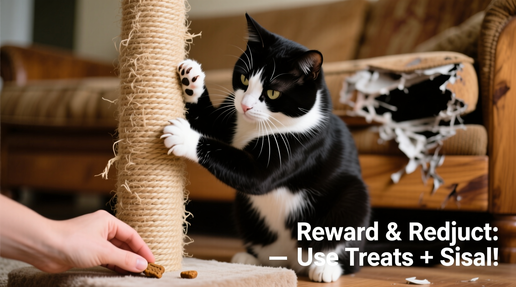 how to train a stubborn cat to use a scratching post instead of your furniture