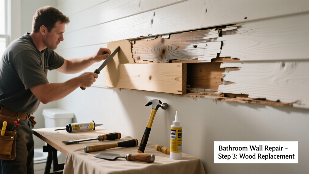 Fixing Rotting Wood Siding in Bathroom Walls