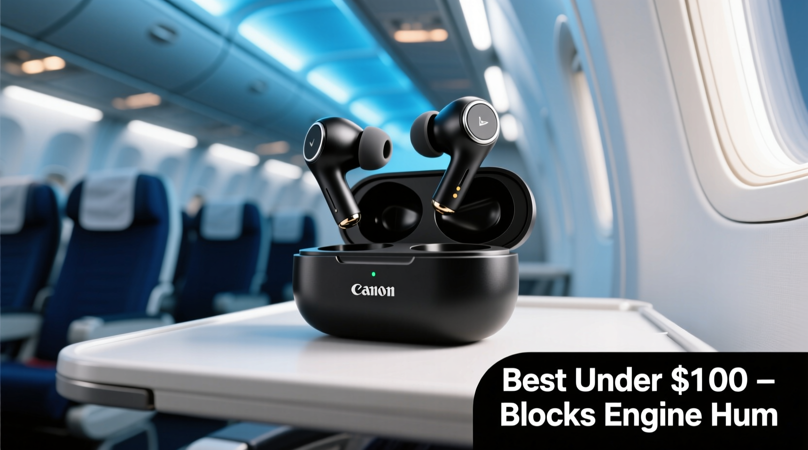 best noise cancelling earbuds for airplane travel under 100 that block engine hum