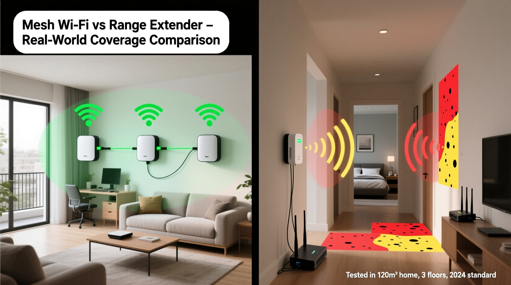mesh wifi vs range extender which gives better coverage at home