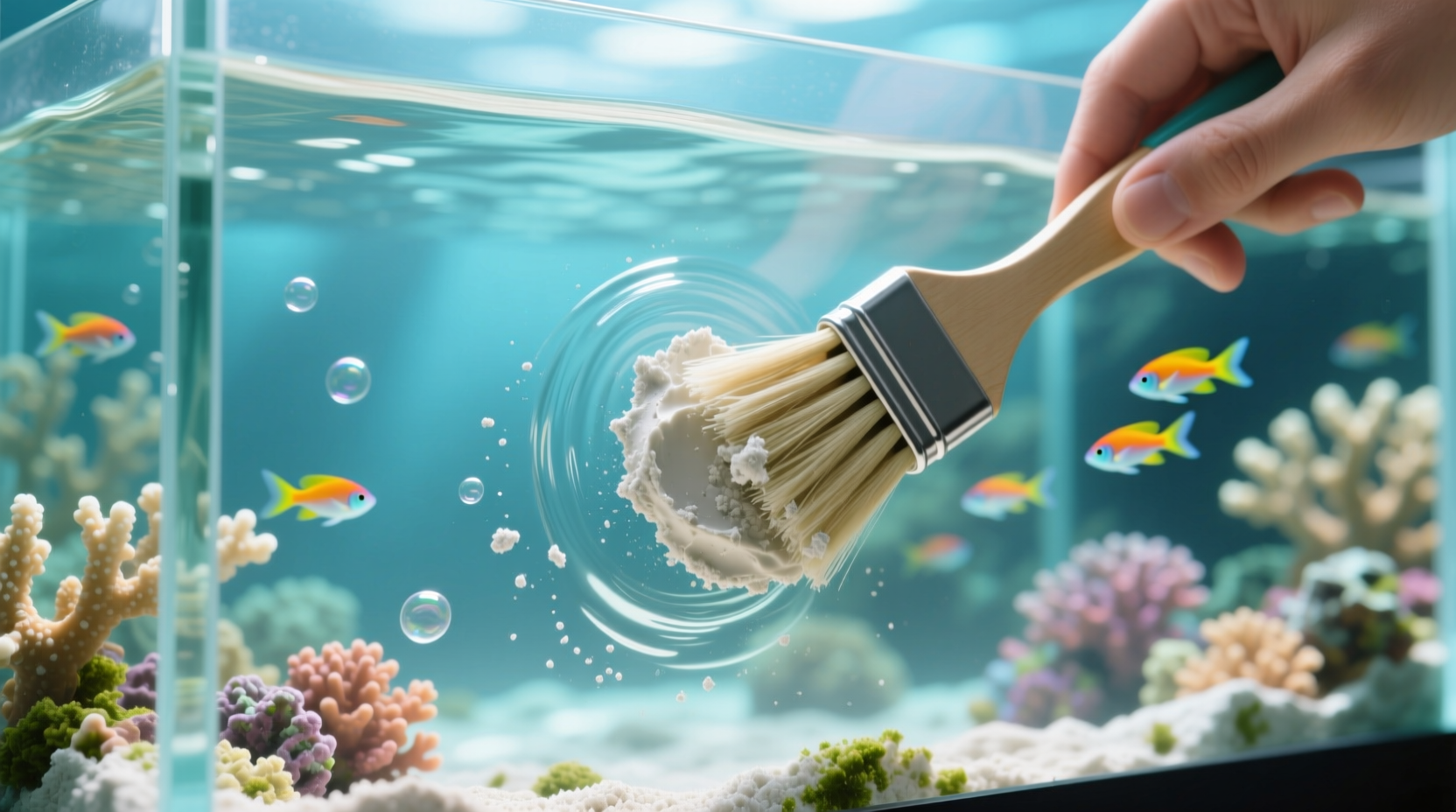 eco friendly aquarium glass cleaning with diatomaceous earth