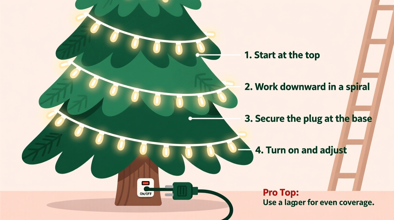 how put lights on christmas tree