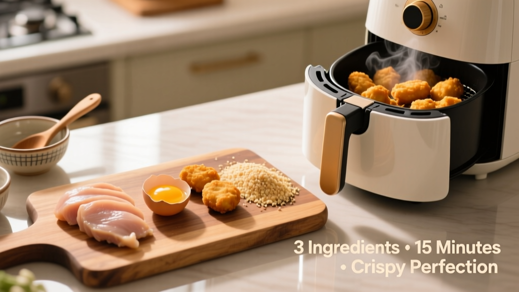 3 Ingredient Chicken Nuggets in Air Fryer (Crispy & Easy!)