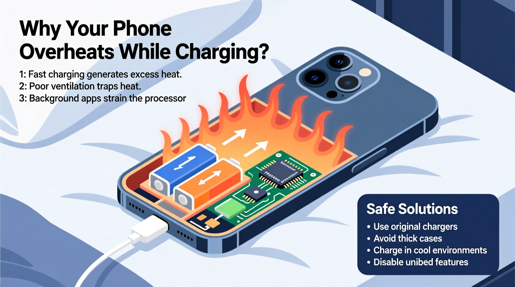 why does my phone overheat while charging and how to stop it safely