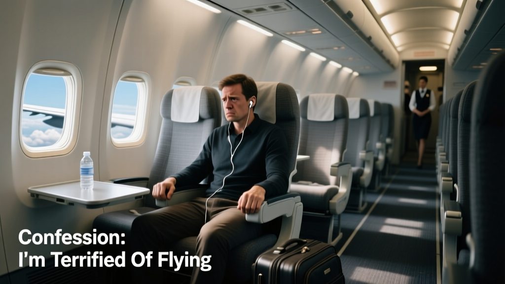 An empty aisle in the economy section of a commercial airplane
