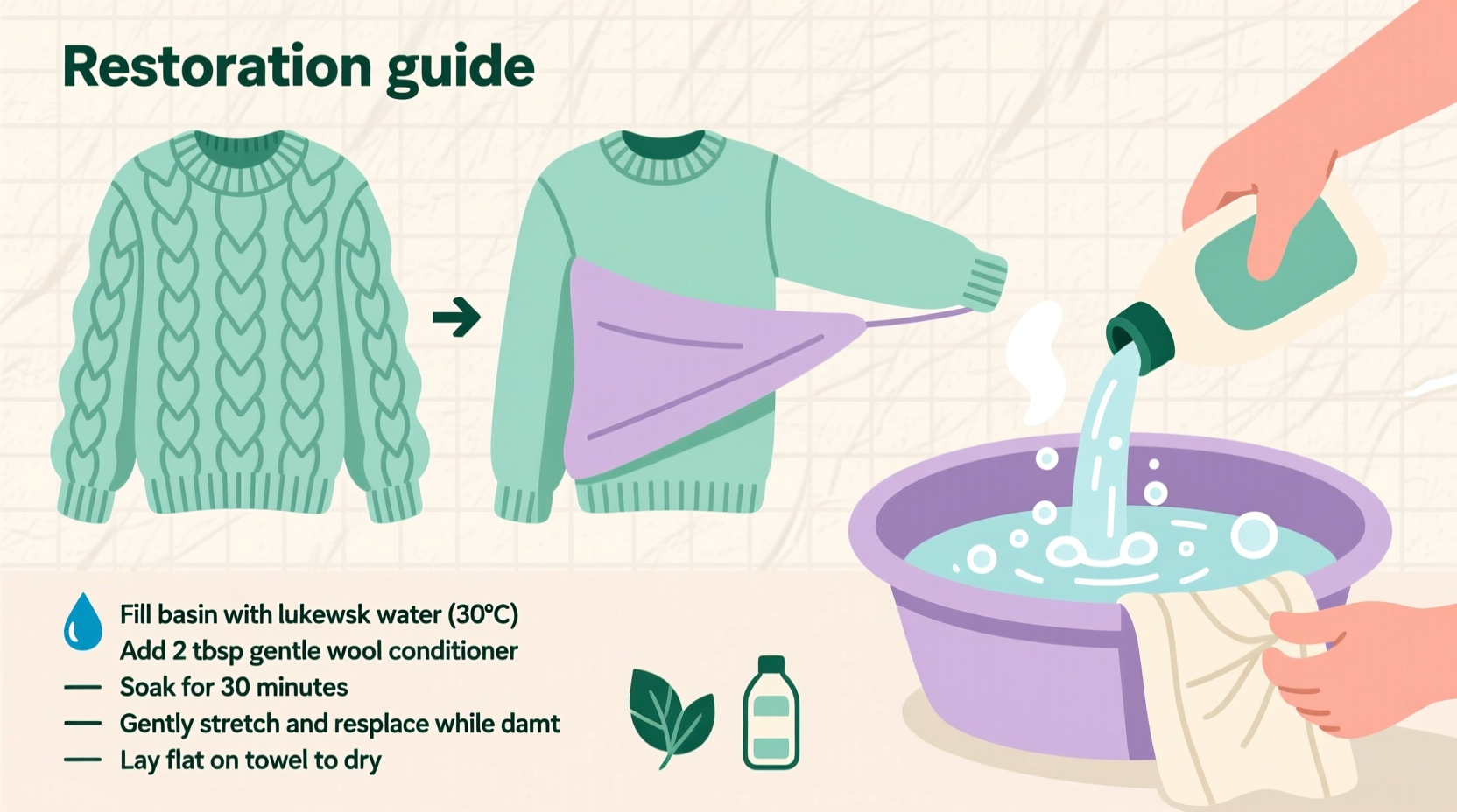 how to restore shrunken wool sweaters conditioner soak method