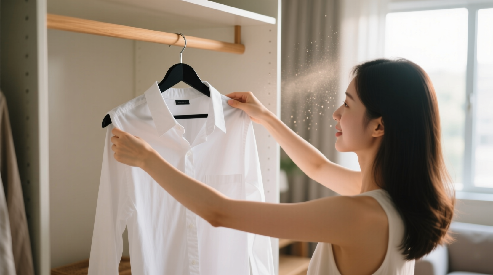 speed up your shirt hanging routine with a simple trick