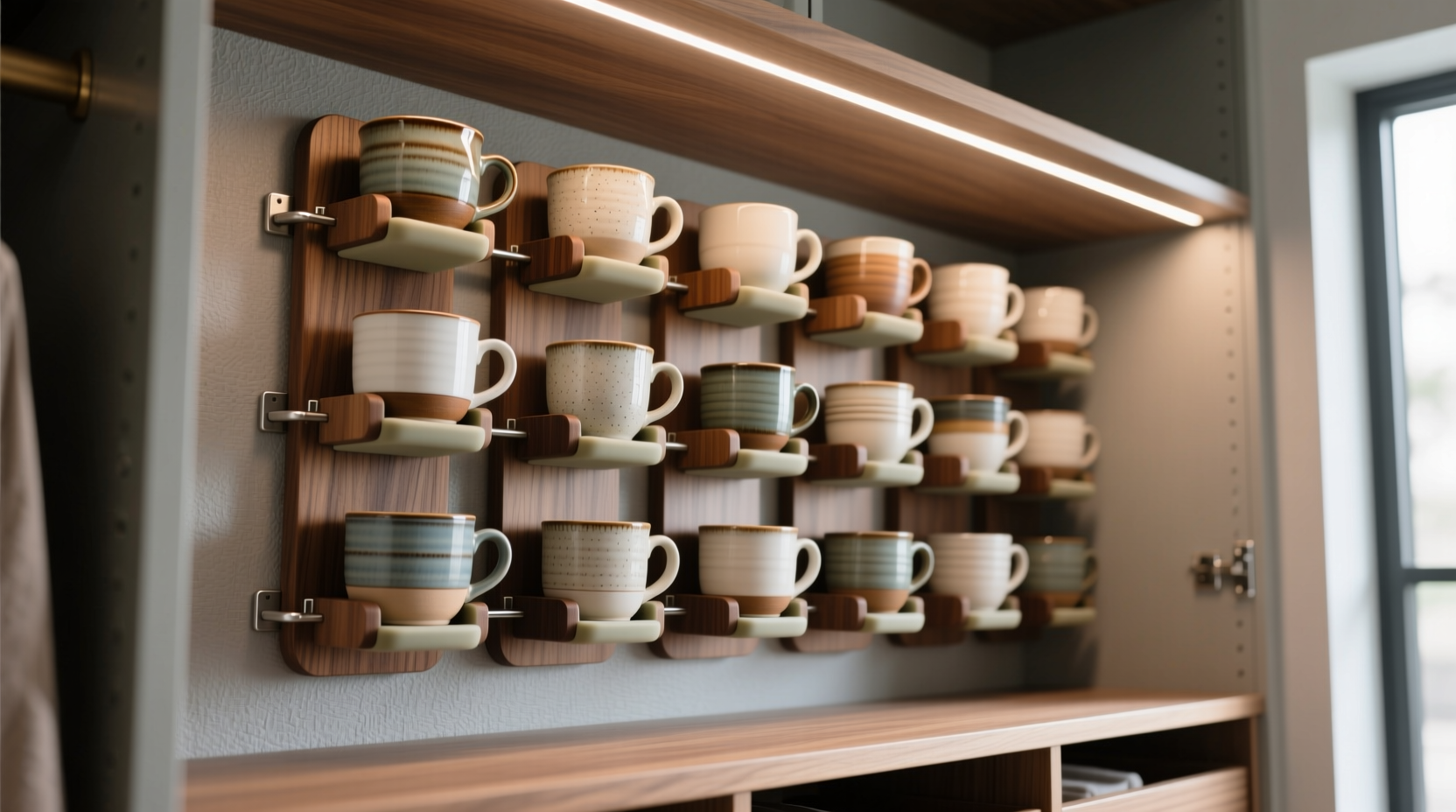 ceramic mug storage in closets