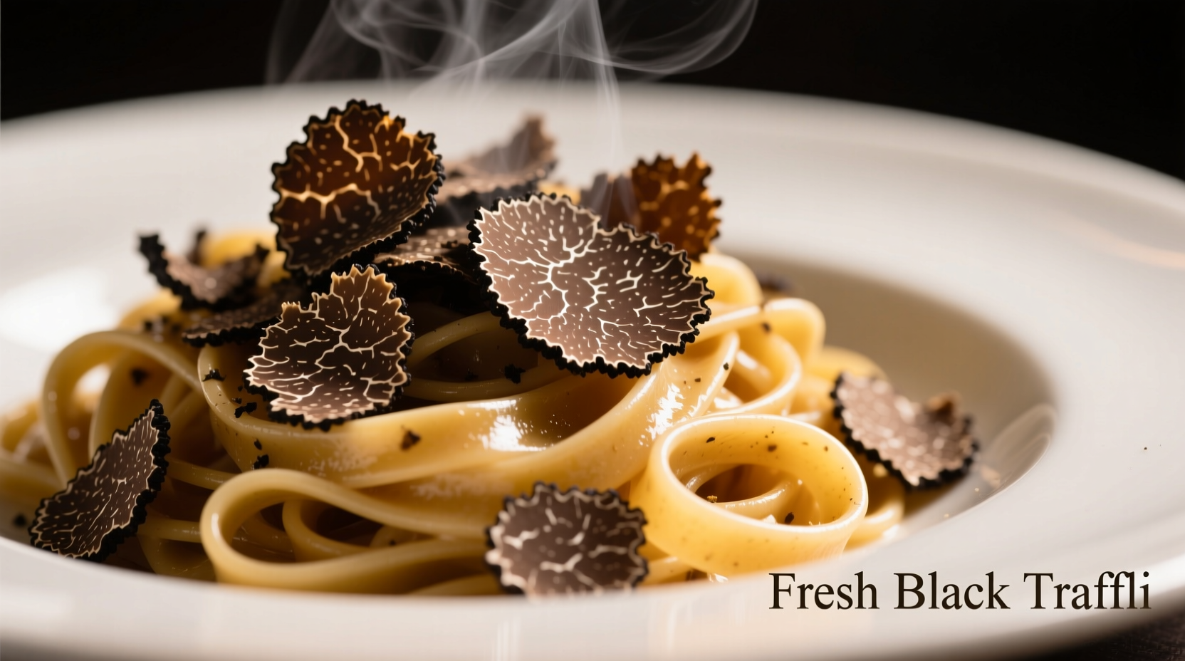 Fresh black truffle shaved over pasta