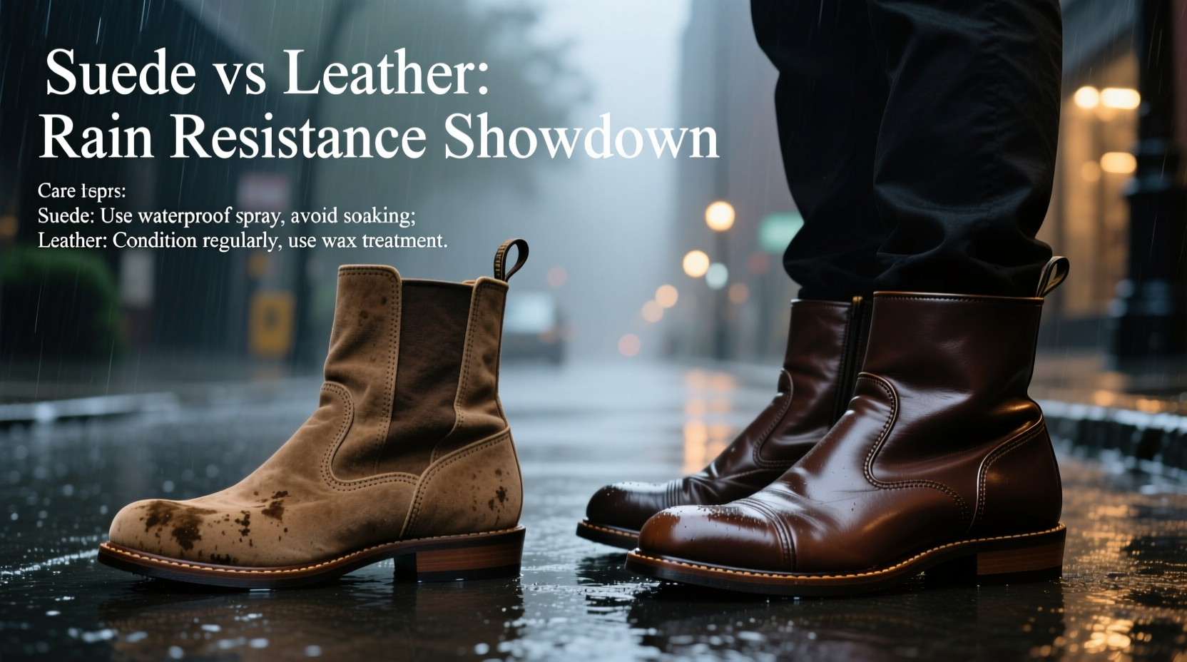 suede boots vs leather which handle rain better with care tips
