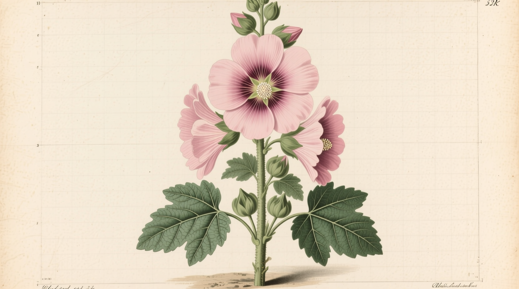 alcea rosea flower