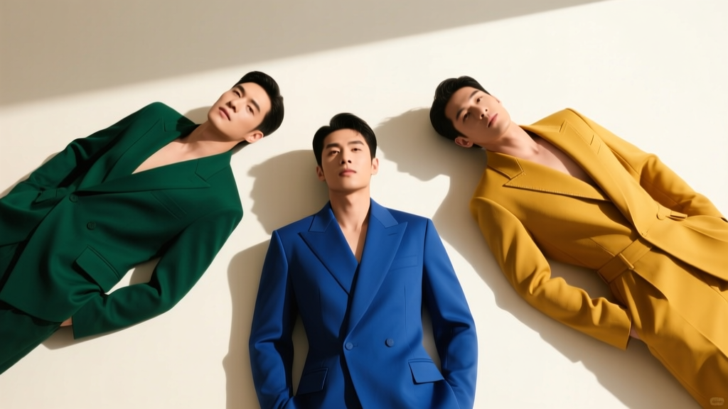 Flat lay of three men