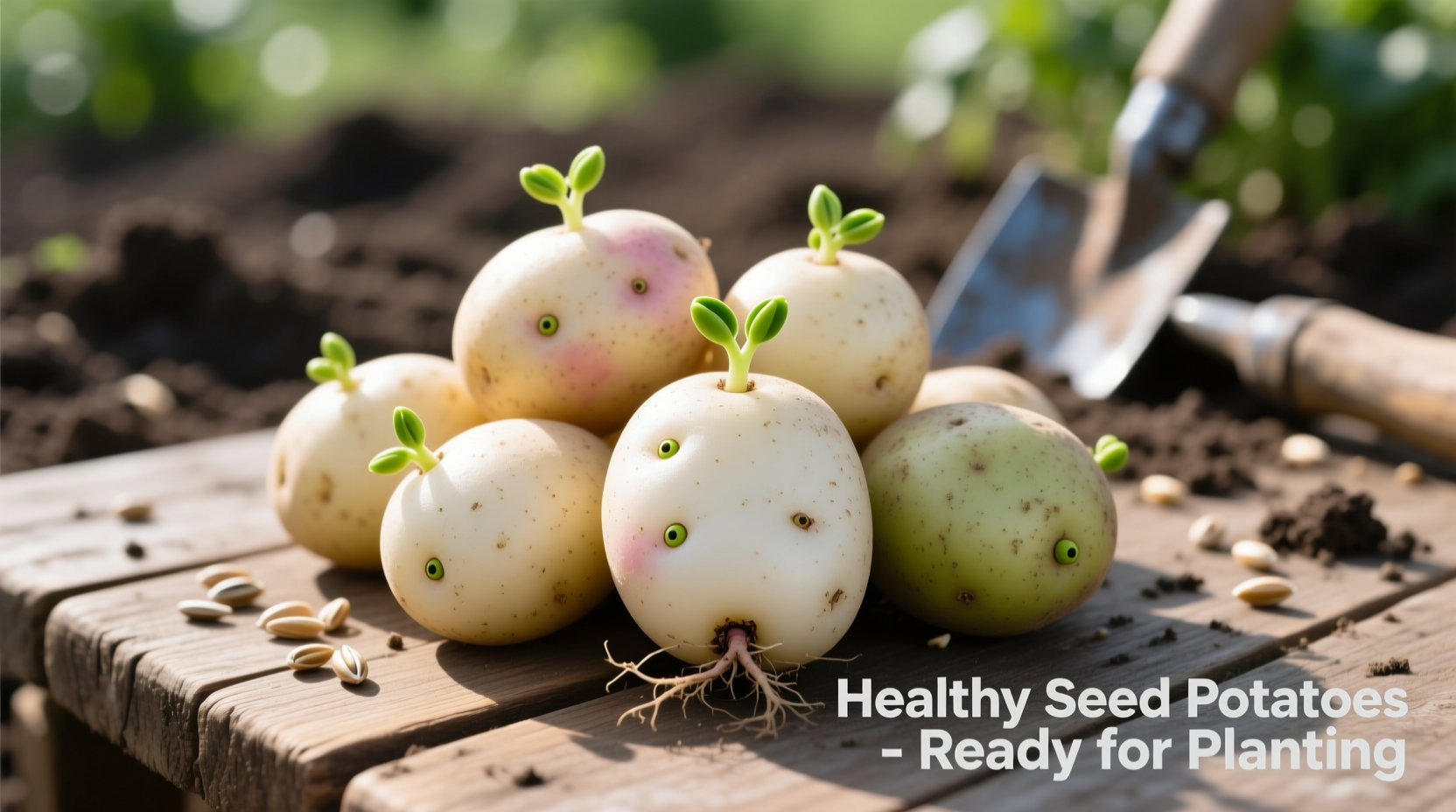 Healthy seed potatoes ready for planting
