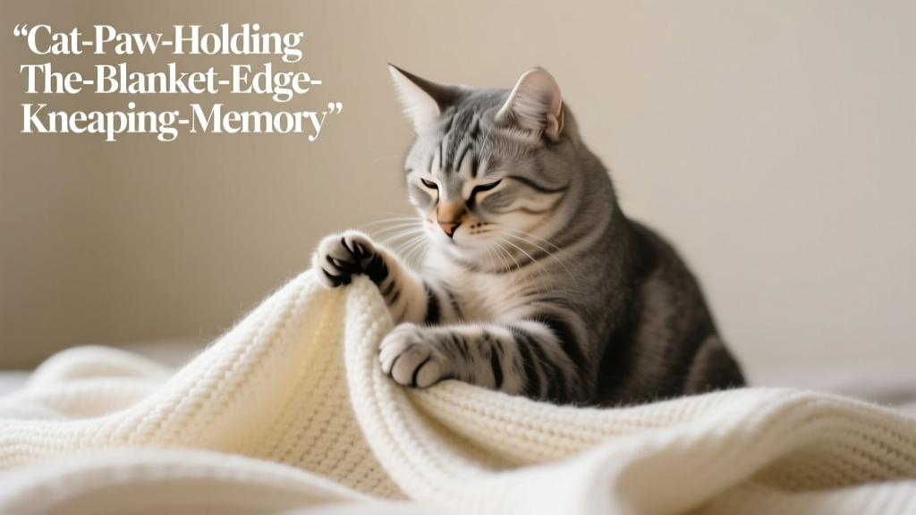 Cat Paw Holding the Blanket Edge: Kneading Memory