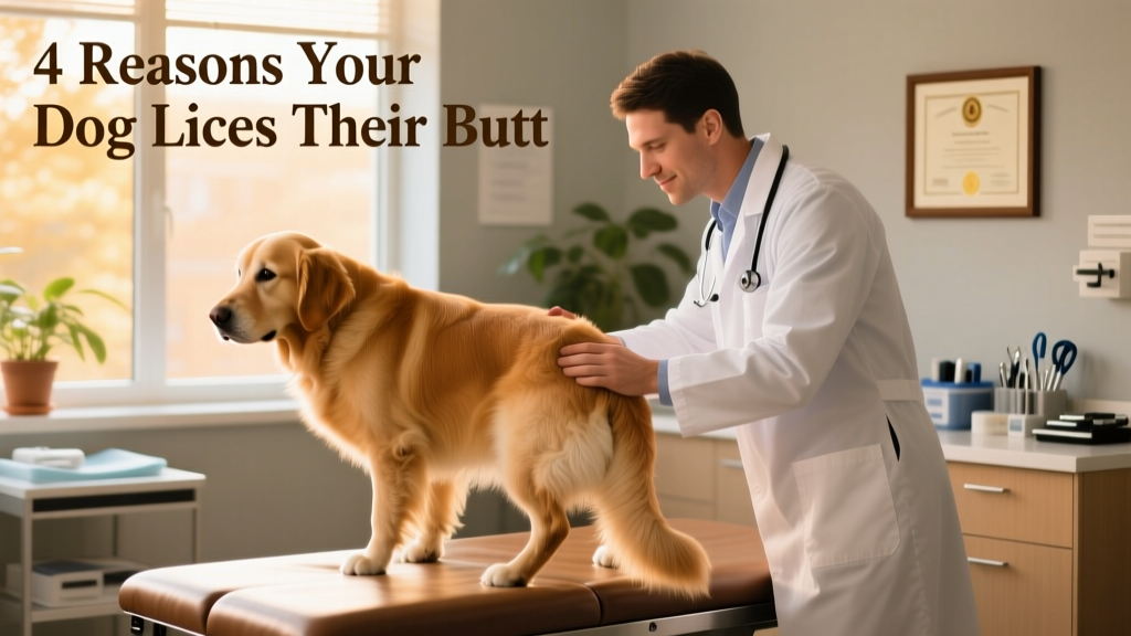 Veterinarian examining a dog’s rear end during a gentle physical checkup
