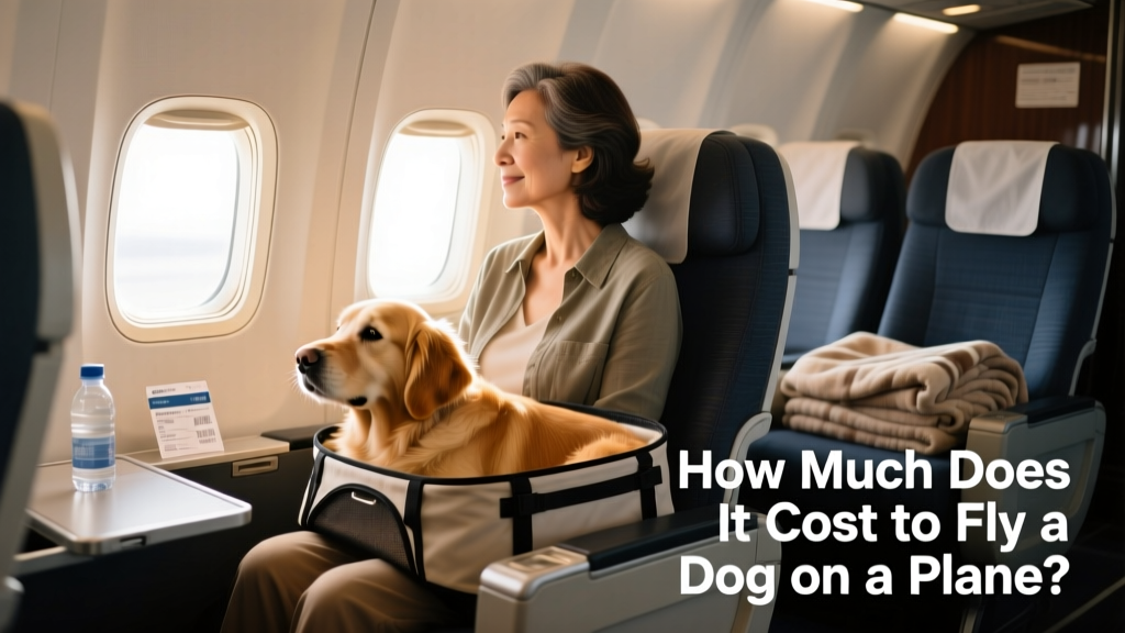 An owner seated onboard with their dog resting calmly in a carrier under the front seat