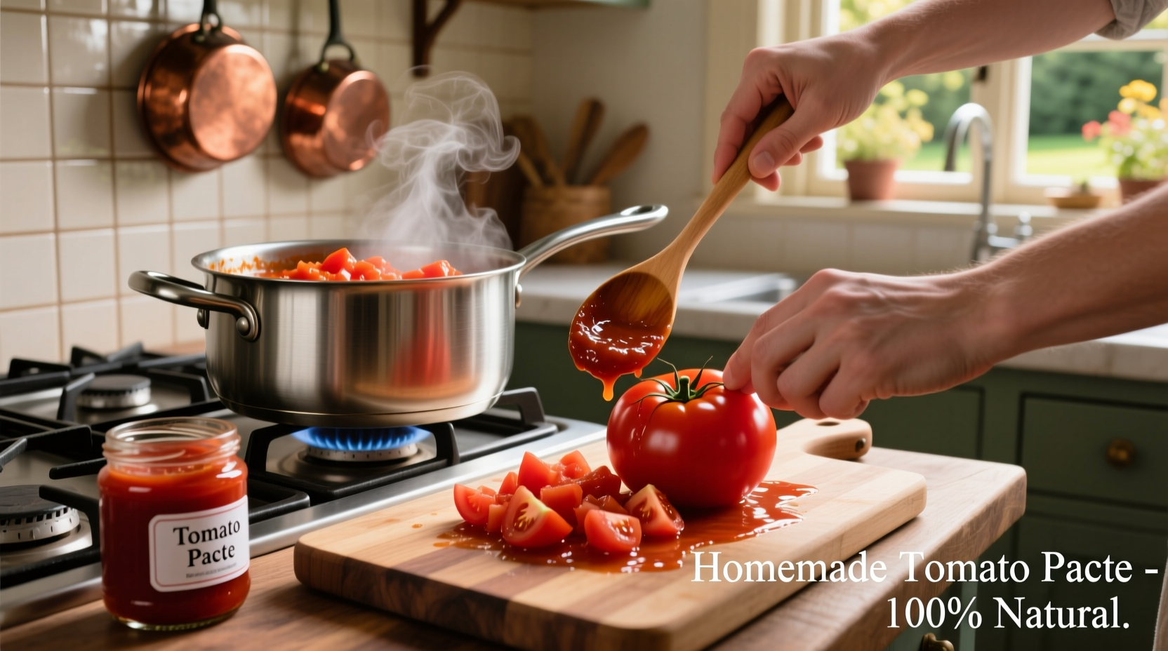 Tomato paste conversion process in kitchen