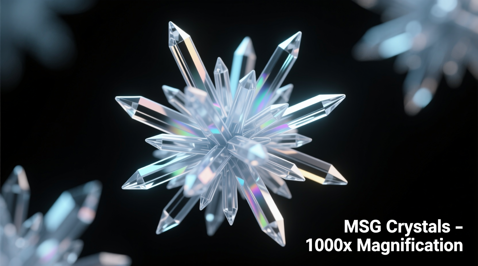Cristaux de MSG au microscope