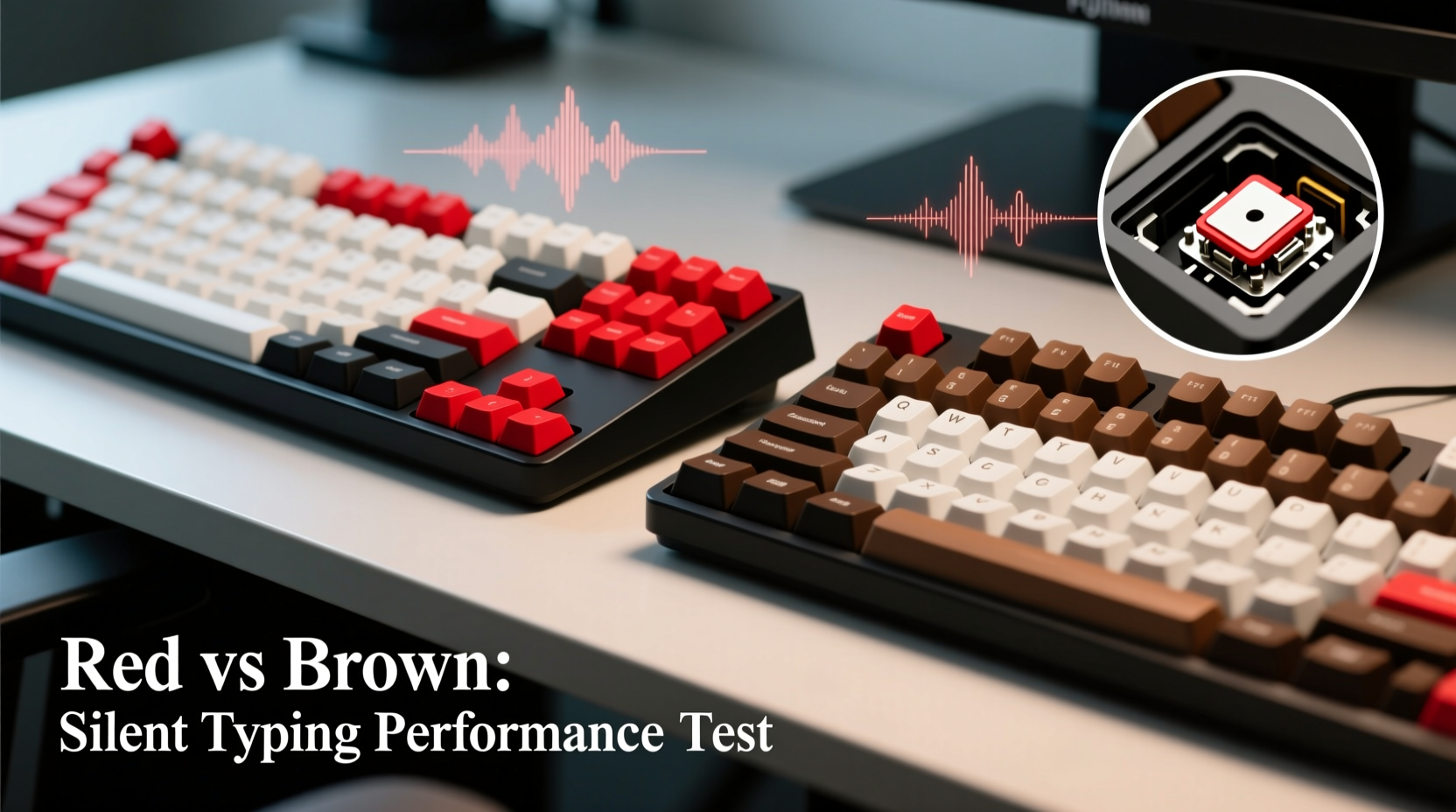 mechanical keyboard red vs brown switches which one is better for typing silently in an office