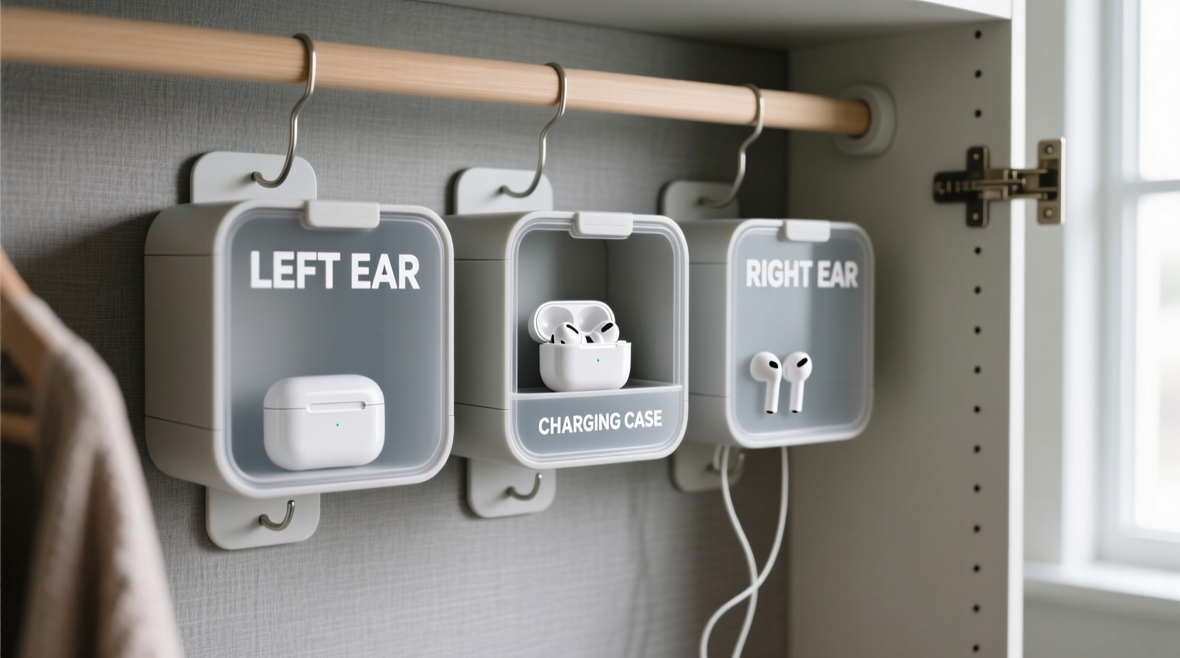 closet organization tips for earbuds cases