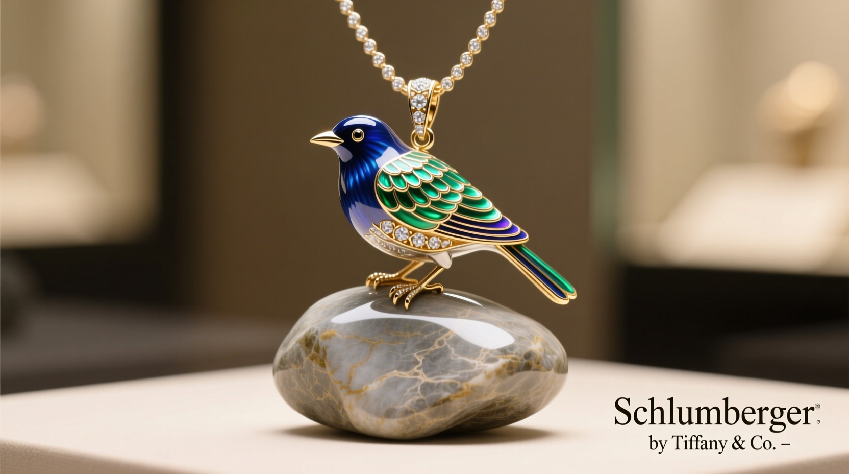 schlumberger by tiffany co bird on a rock pendant