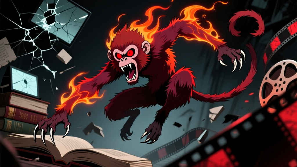 Blood Fur and Fire Eyes: The Red Evil Monkey That Haunts Every Screen, Page, and Shelf