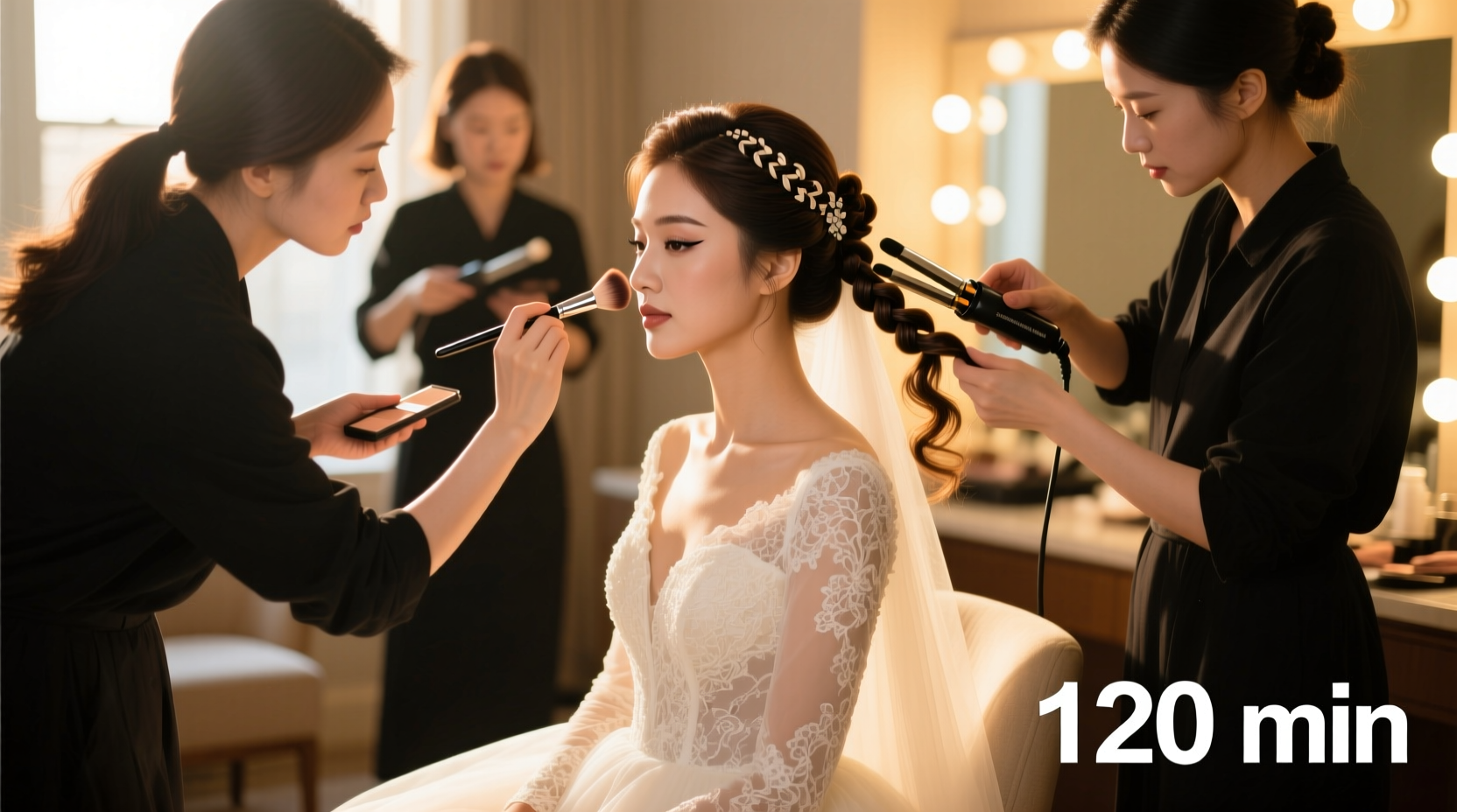 how long does wedding hair and makeup take